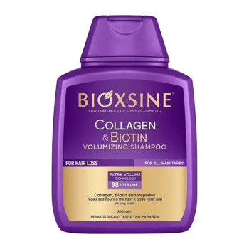 شامپو حجم دهنده و ضد ریزش مو بیوکسین مدل COLLAGEN & BIOTIN