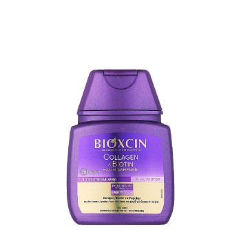 شامپو حجم دهنده و ضد ریزش مو بیوکسین مدل COLLAGEN & BIOTIN حجم 100 میلی لیتر